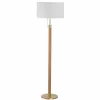 New Hufnagel Lampadaire en bois Lignum abat-jour chintz, laiton