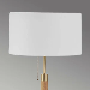 New Hufnagel Lampadaire en bois Lignum abat-jour chintz, laiton
