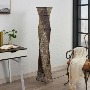 Shop Lindby Lampadaire en rotin Kassia à la lumière agréable