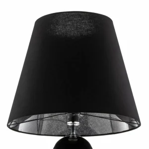 Best Sale Argon Lampadaire en tissu Fulda, décor verre, noir