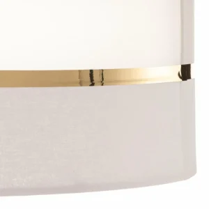 Sale HELAM Lampadaire Helen abat-jour tissu blanc doré
