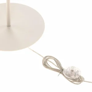 Sale HELAM Lampadaire Helen abat-jour tissu blanc doré