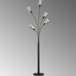 Shop FISCHER & HONSEL Lampadaire Iska abat-jour en verre, à cinq lampes