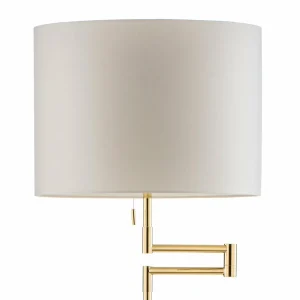 Shop Knapstein Lampadaire Lilian, variateur LED, laiton poli/mat