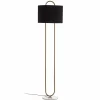 Outlet Avonni Lampadaire LM-9112-1E, pied en marbre, abat-jour en textile
