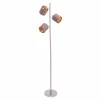Sale Näve Lampadaire Maron, à trois lampes, tissu, brun/doré