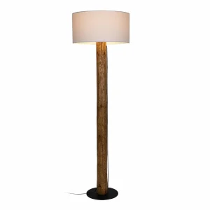 Fashion BRITOP Lampadaire Pino Simple, abat-jour blanc, pied brun