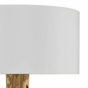 Fashion BRITOP Lampadaire Pino Simple, abat-jour blanc, pied brun