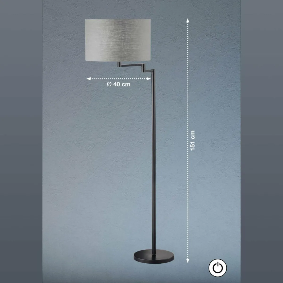 lampadaire_rota_abatjour_en_lin_gris_0.webp Fashion FISCHER & HONSEL Lampadaire Rota abat-jour en lin gris