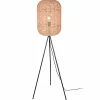 Shop Trio Lighting Lampadaire Runa avec abat-jour sisal