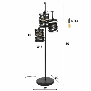 Flash Sale Zijlstra Lampadaire Spindlight à 3 lampes, hauteur 150 cm