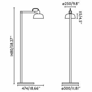 Online FARO BARCELONA Lampadaire Tatawin, noir, acier/verre, hauteur 148 cm