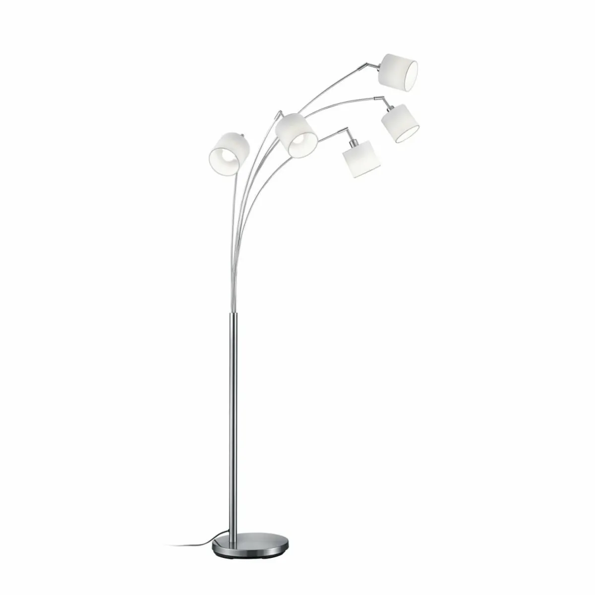 lampadaire_tommy_nickelblanc_hauteur__cm__lampes_tissu_0.webp Best Reality Leuchten Lampadaire Tommy, nickel/blanc, hauteur 200 cm, 5 lampes, tissu