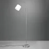 Shop Reality Leuchten Lampadaire Tommy, nickel/blanc, hauteur 130 cm, métal/tissu