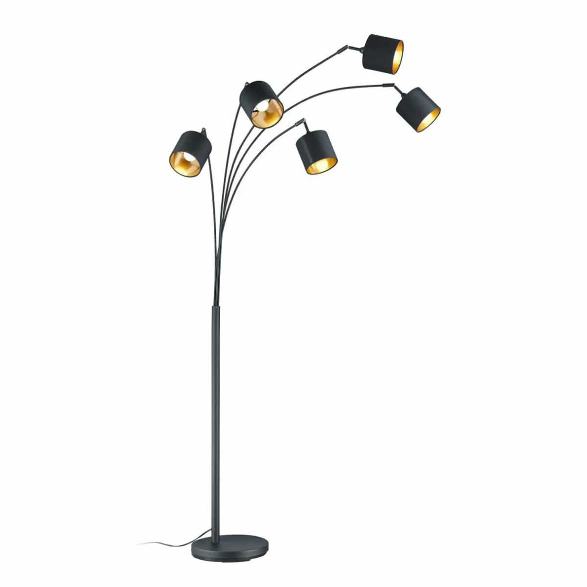 lampadaire_tommy_noiror_hauteur__cm__lampes_tissu_0-1.webp Best Reality Leuchten Lampadaire Tommy, noir/or, hauteur 200 cm, 5 lampes, tissu