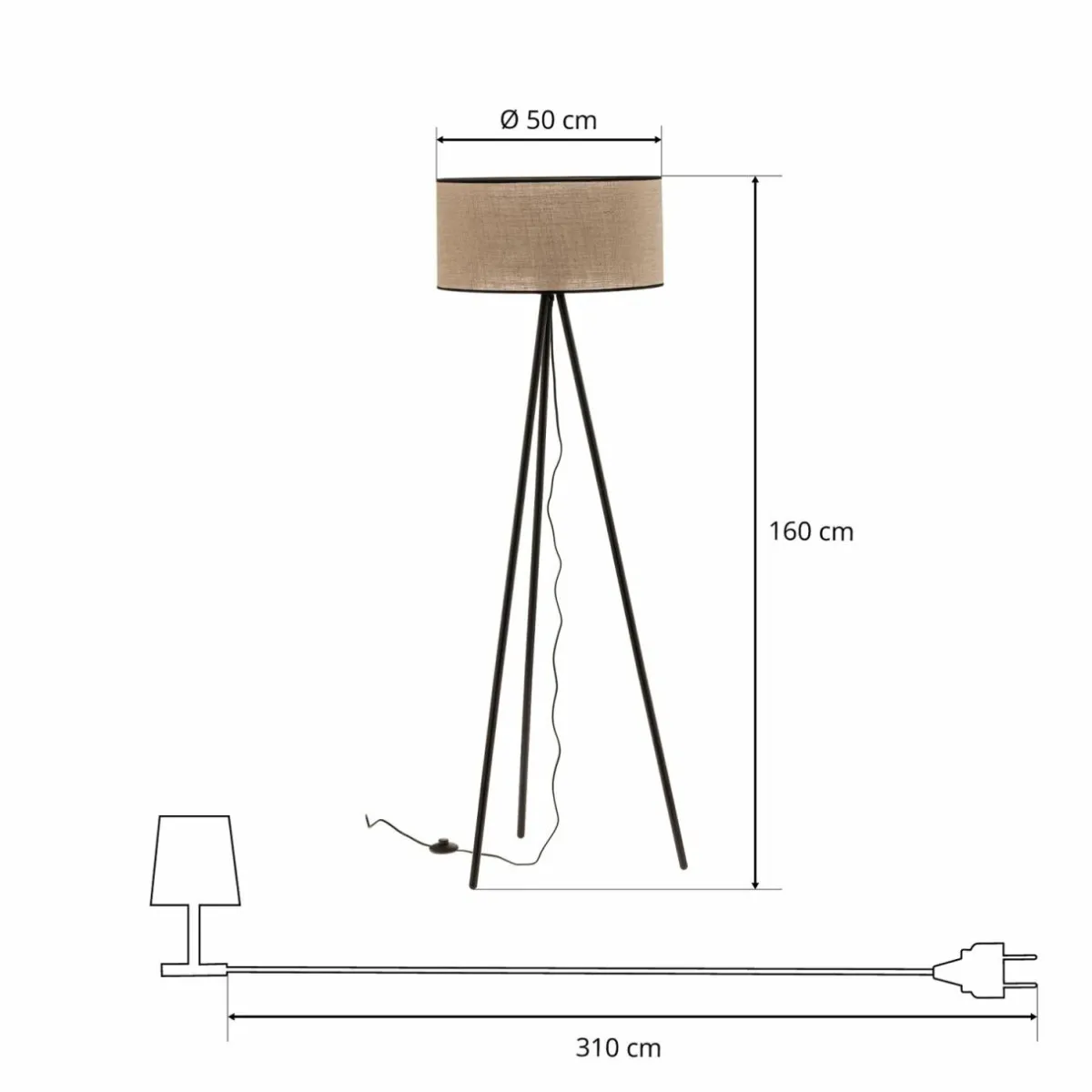 lampadaire_tubo_avec_abatjour_tissu_beige_trpied_6.webp Best Sale BRITOP Lampadaire Tubo avec abat-jour tissu beige trépied