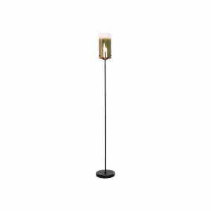 Best Sale Freelight Lampadaire Ventotto, noir/or, hauteur 165 cm, métal/verre