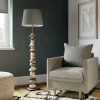 Best Sale ONLI Lampadaire Vera abat-jour tissu et décor en pierre