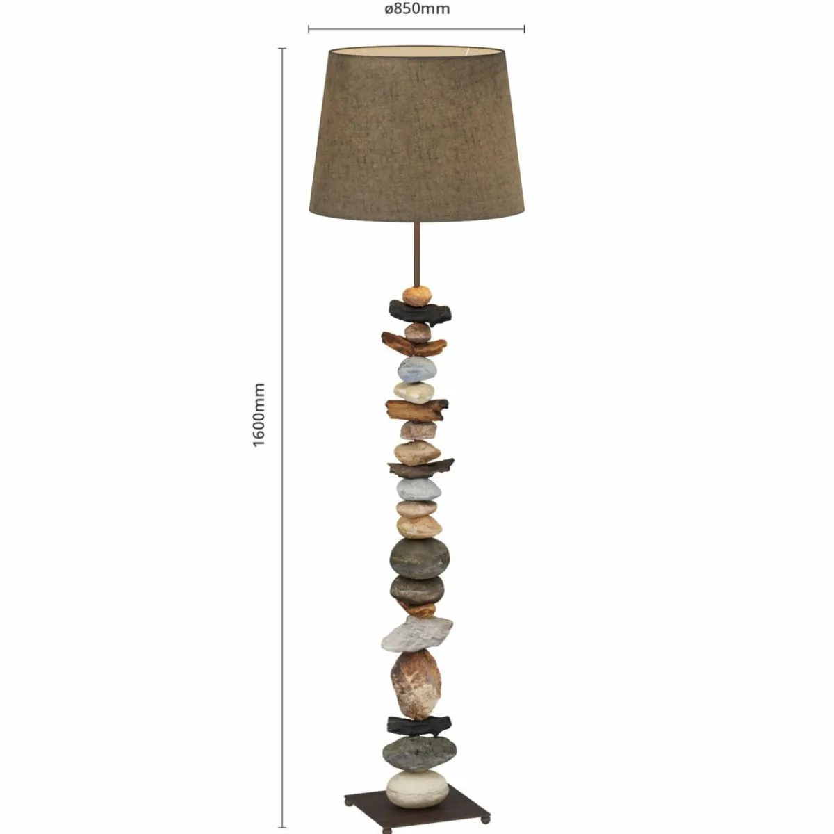 Best Sale ONLI Lampadaire Vera abat-jour tissu et décor en pierre