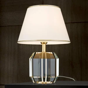 Cheap ORION Lampe à poser Alexis avec cristaux, doré/crème