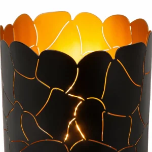 Shop Lucide Lampe à poser Almelo, noir/or, Ø 15 cm, métal