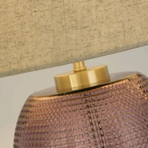 Fashion Searchlight Lampe à poser Amethyst, beige/rose, hauteur 37 cm, textile/verre