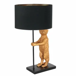 Best Steinhauer Lampe à poser Animaux 7202ZW, métal, lin, noir