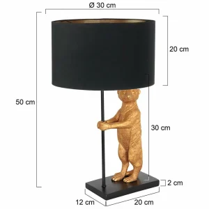 Best Steinhauer Lampe à poser Animaux 7202ZW, métal, lin, noir