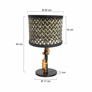 Shop Steinhauer Lampe à poser Animaux 3713ZW, tressage noir/naturel