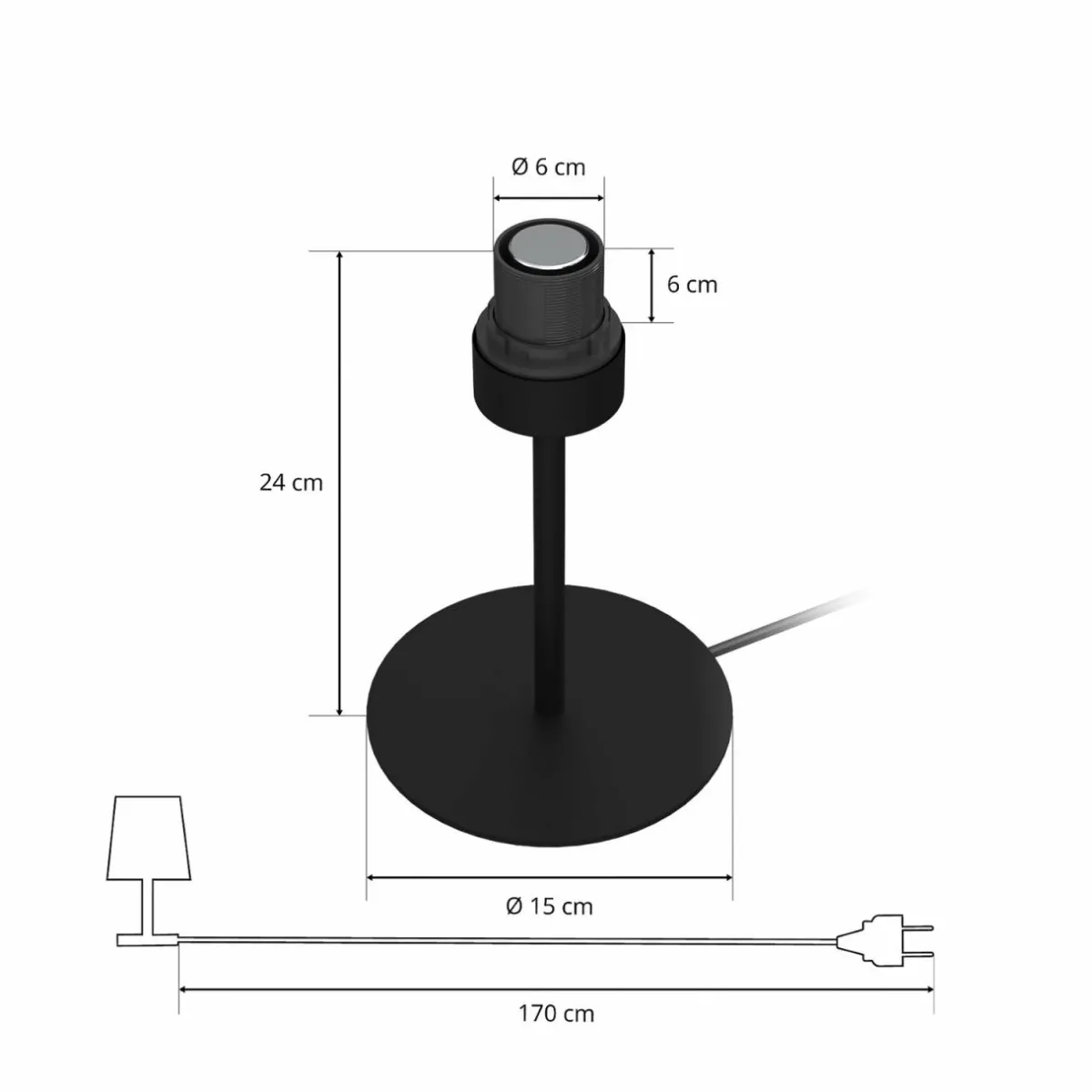 lampe__poser_arden_sans_abatjour_noir_hauteur_cm_4-1.webp Store Luminex Lampe à poser Arden sans abat-jour, noir, hauteur 24cm