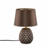 Sale Reality Leuchten Lampe à poser Ariane, céramique/velours, marron