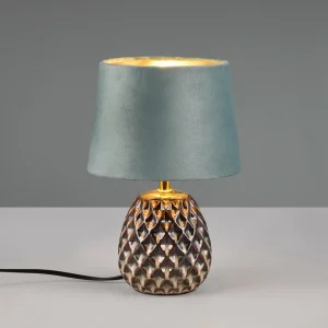 Best Reality Leuchten Lampe à poser Ariane, céramique/velours, turquoise