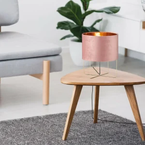 Best Sale FISCHER & HONSEL Lampe à poser Aura, abat-jour velours, 32 cm, rose