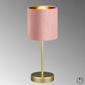 Store FISCHER & HONSEL Lampe à poser Aura socle doré abat-jour rosé/doré