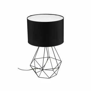 Shop Eko-Light Lampe à poser Basket, noire, intérieur blanc