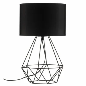 Shop Eko-Light Lampe à poser Basket, noire, intérieur blanc