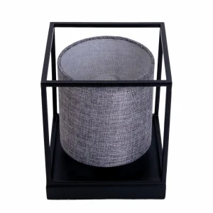 Flash Sale Näve Lampe à poser Beta en métal abat-jour tissu gris
