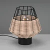 Sale Reality Leuchten Lampe à poser Borka avec rotin et cage, naturelle
