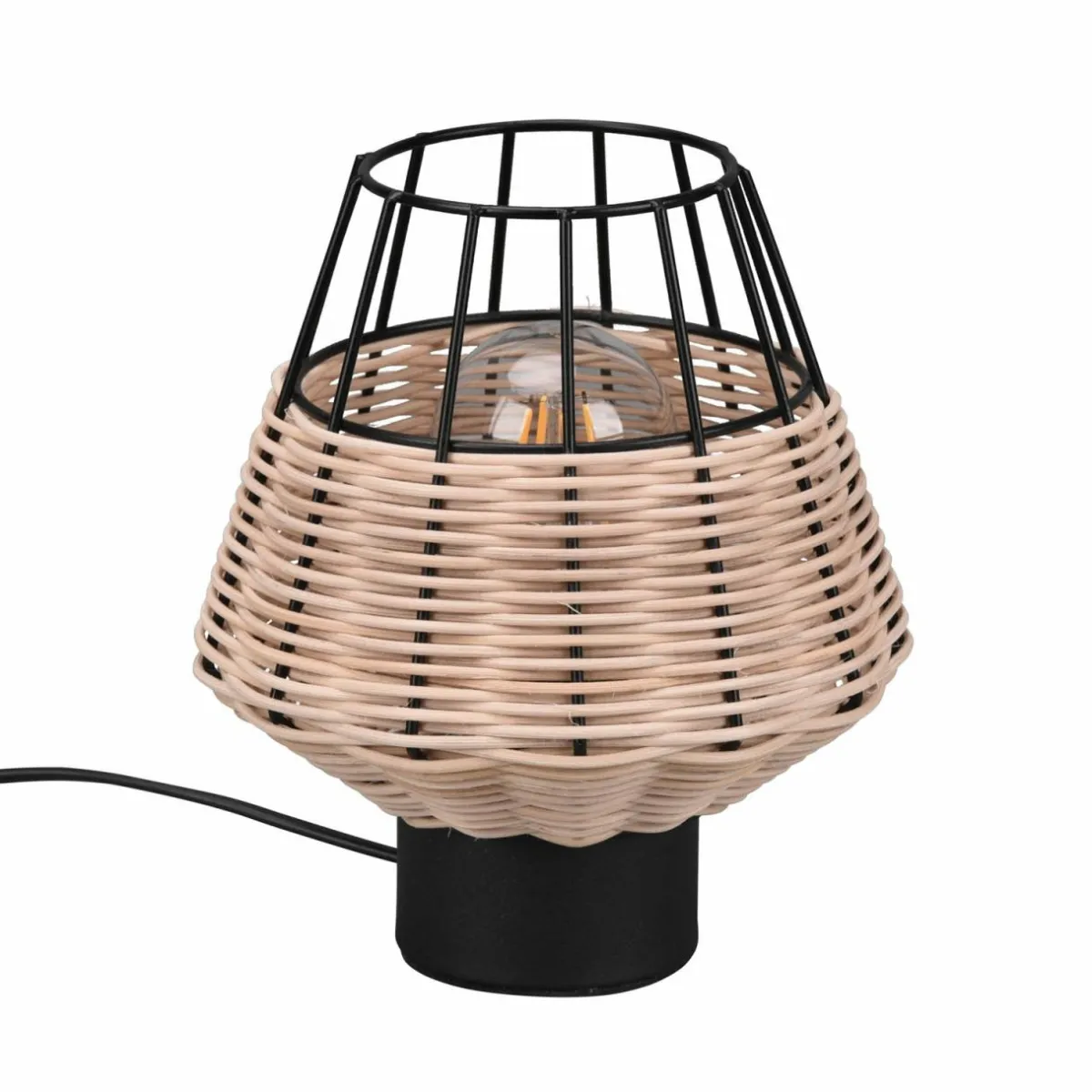 lampe__poser_borka_avec_rotin_et_cage_naturelle_1.webp Sale Reality Leuchten Lampe à poser Borka avec rotin et cage, naturelle