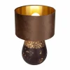 Store Näve Lampe à poser Bronco, tabac, céramique/simili cuir, hauteur 39 cm