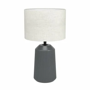 Fashion EGLO Lampe à poser Capalbio pied gris/abat-jour naturel