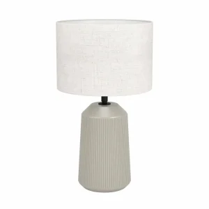 Clearance EGLO Lampe à poser Capalbio pied sable/abat-jour blanc