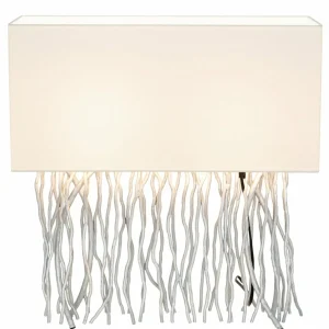 Shop Holländer Lampe à poser Capri, angulaire, écru/argenté