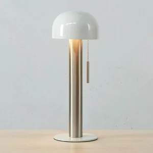 Online Markslöjd Lampe à poser Costa en métal, blanc/nickel