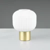 Hot Trio Lighting Lampe à poser Diva, laiton, blanc, métal, verre, E27