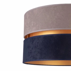 Shop Duolla Lampe à poser Duo bleu marine/gris/doré, haut 30cm