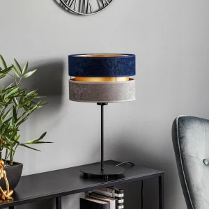 Cheap Duolla Lampe à poser Duo bleu marine/gris/doré, haut 50cm