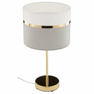 Hot Argon Lampe à poser en tissu Long blanche/grise/laiton