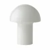 Discount Busch Lampe à poser en verre, forme de champignon, blanc Ø 21 cm