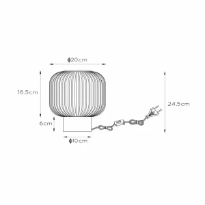 Online Lucide Lampe à poser en verre Maloto, ambre/or, Ø 20 cm, E27
